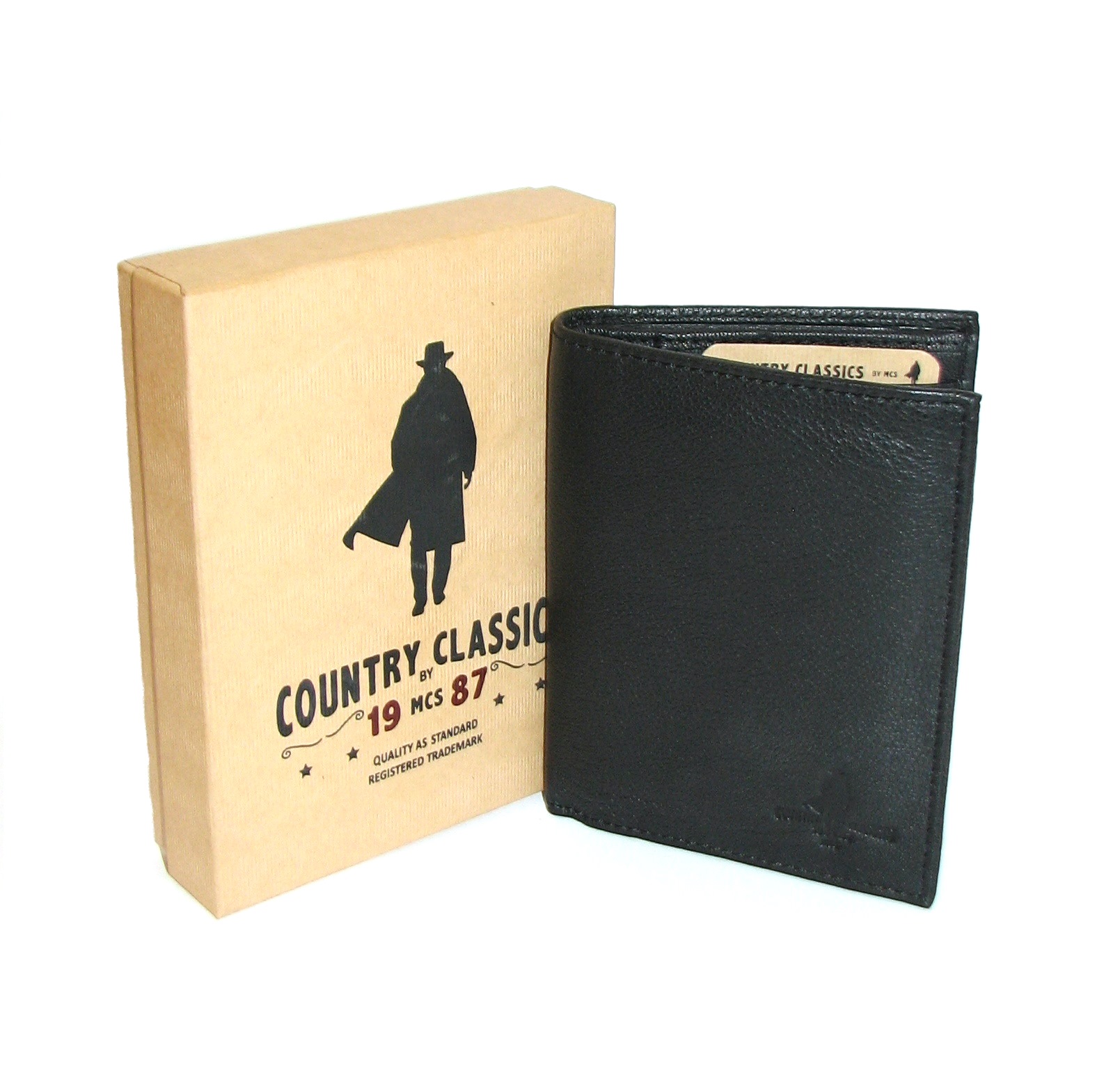 Шкіряний чоловічий гаманець 02BLK Country Classics Шкіряний чоловічий гаманець 02BLK Country Classics